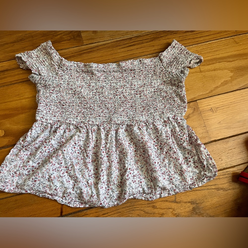 Old Navy Floral Cropped Off the Shoulder Top